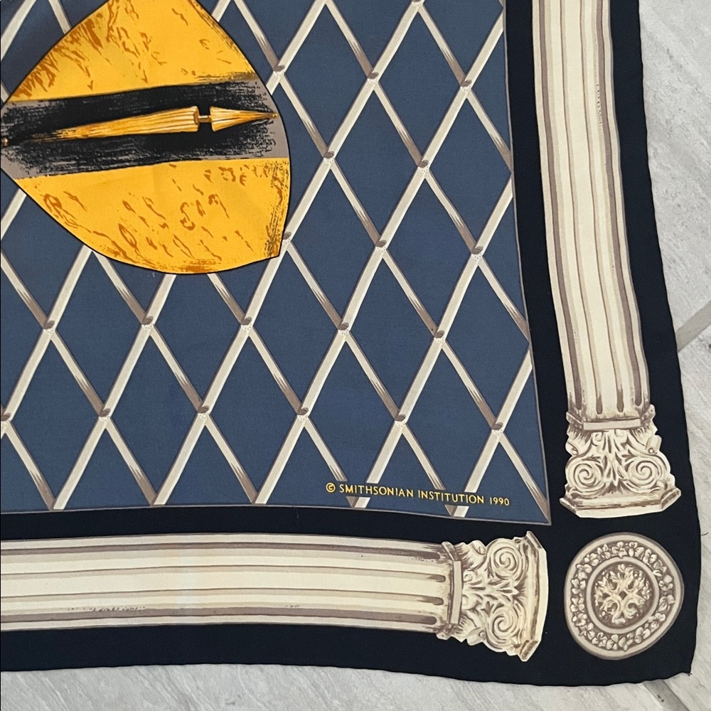 Vintage Smithsonian Silk Scarf - Picture 2 of 5